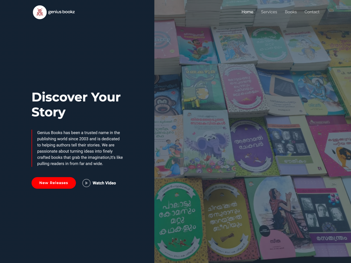 Genius Bookz, website built by Tech Cafe