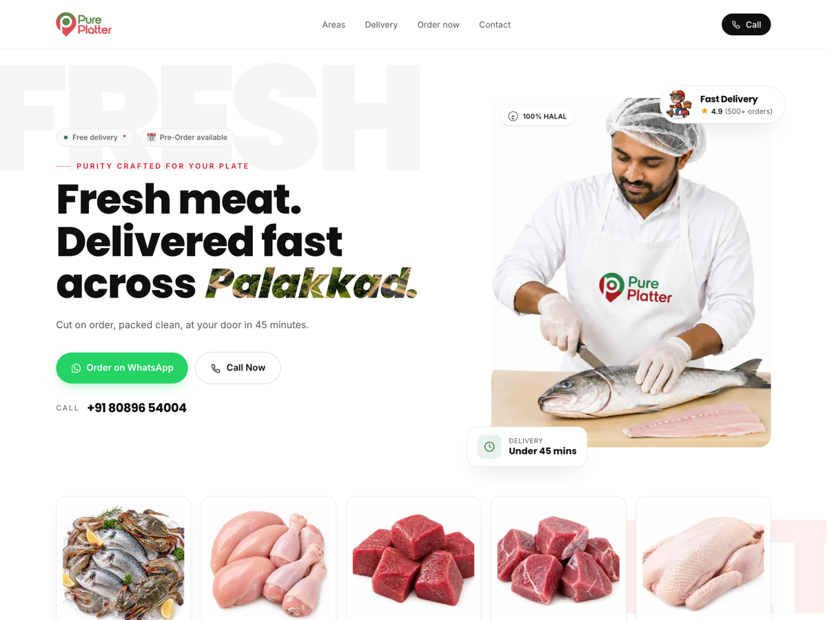 Pure Platter, website built by Tech Cafe