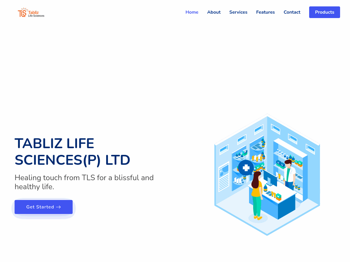 Tabliz Life Sciences, website built by Tech Cafe